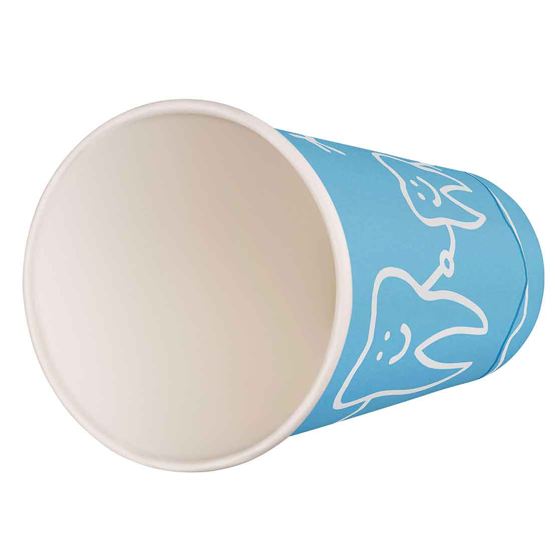 Mundspülbecher Hartpapier, recyclebar, Zahndesign blau, 180ml